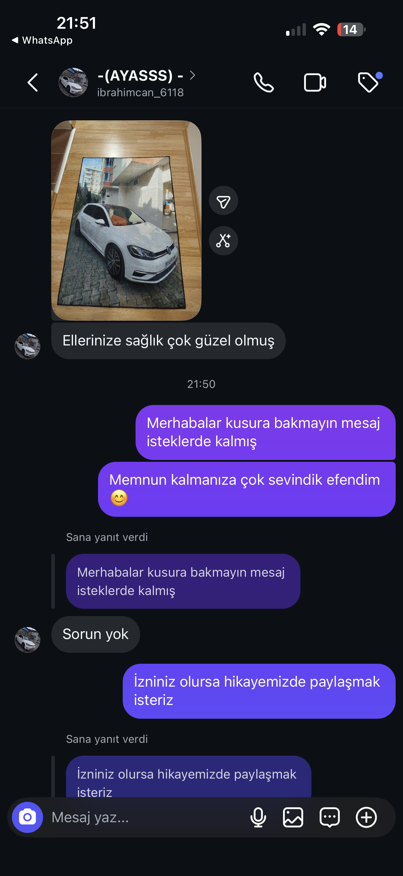 Kişiye Özel Araba Halı